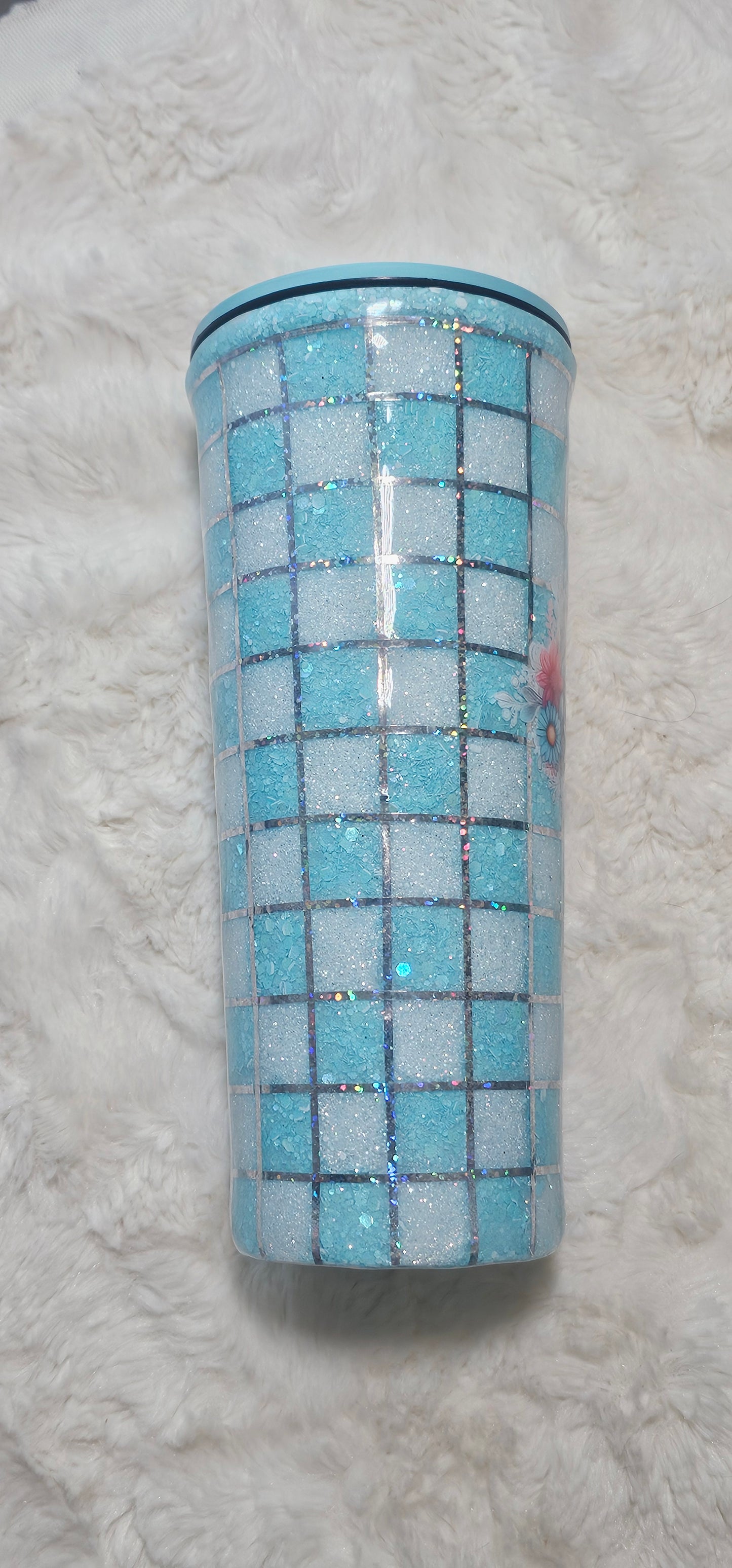 22oz Butterfly Checkered Tumbler