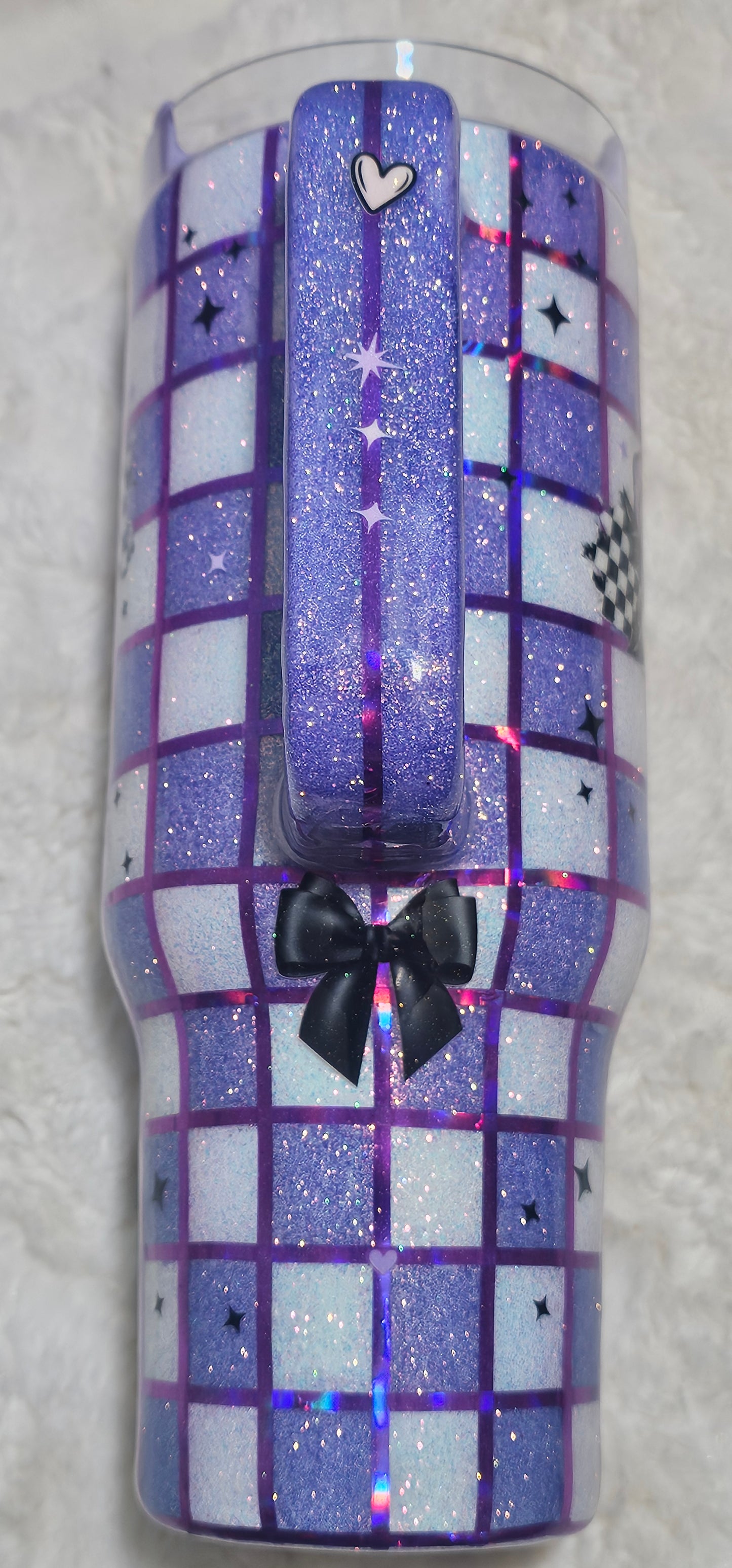 40oz Purple Checkered