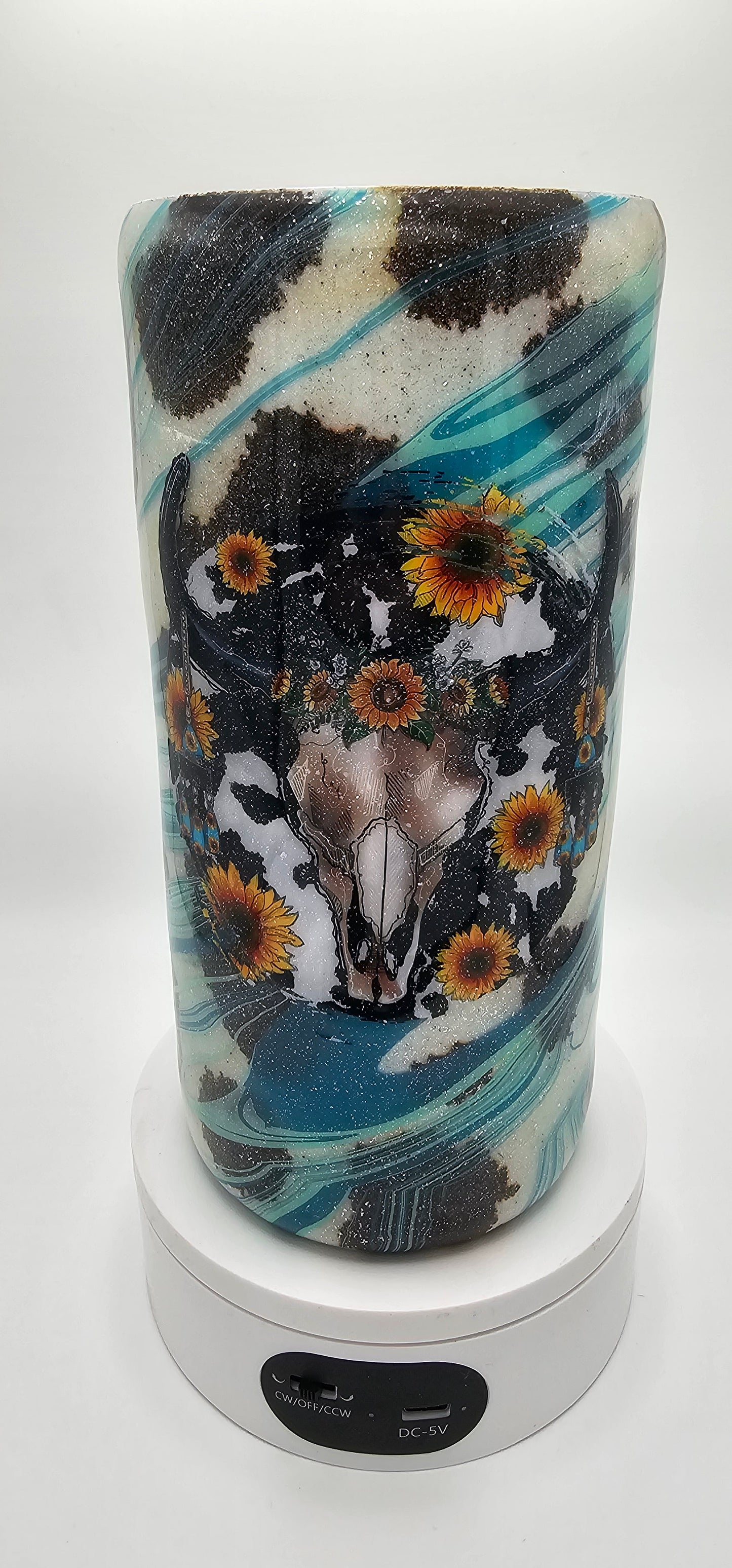 Bull Skull Cow Print 20oz Thick